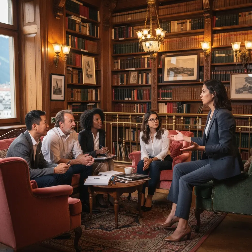 Ein Bildschirm mit einer Präsentation über effektive Kommunikation in Teams.