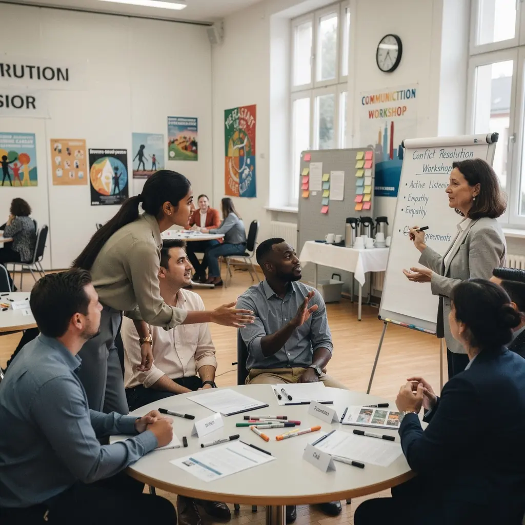 Ein Bild von einem Online-Kurs, das einen Laptop mit einer Videokonferenz zeigt.