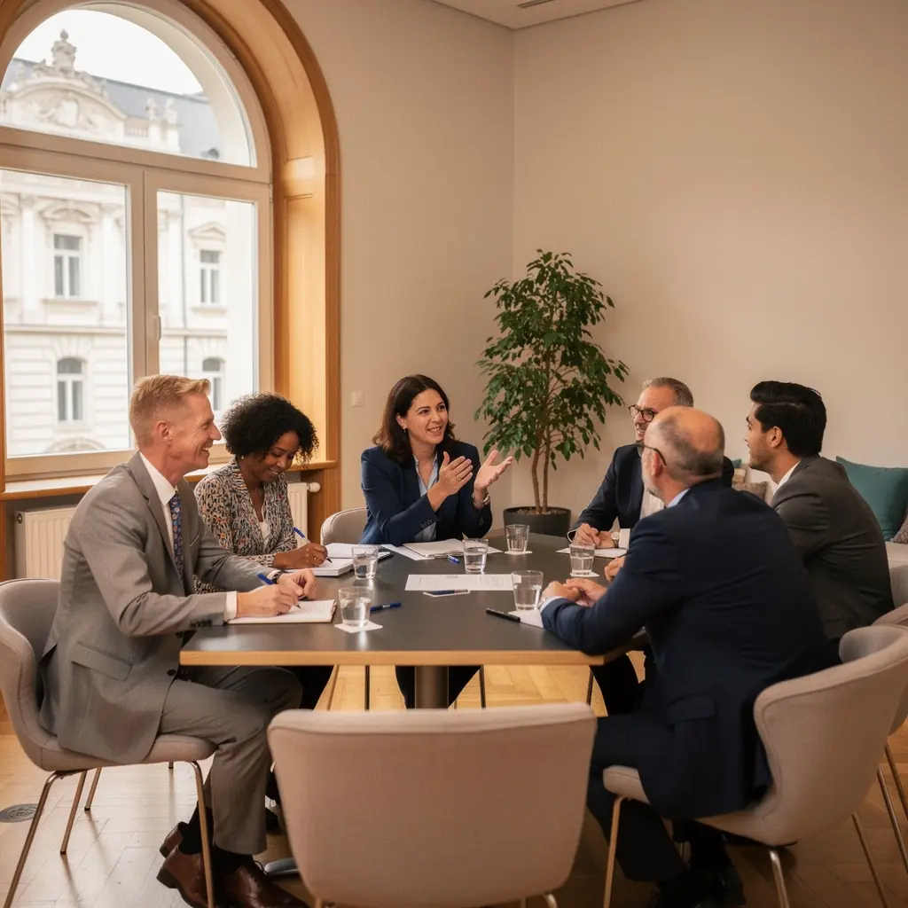 Ein Bild von einem Online-Kurs, das einen Laptop mit einer Videokonferenz zeigt.